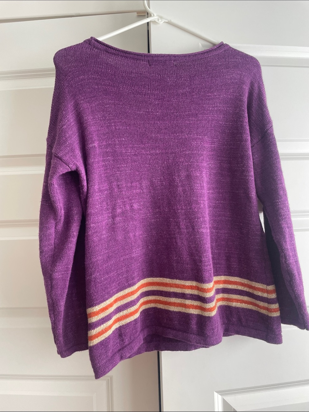 Chaps Purple Aztec Geometric Crewneck Sweater - Picture 4 of 4